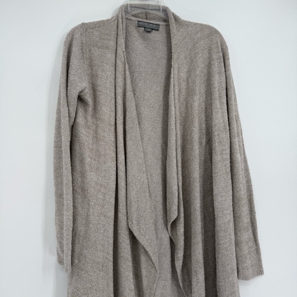 Barefoot Dreams bamboo chic Lite Cardi Sweater Size S /M drape front gray - Picture 4 of 8